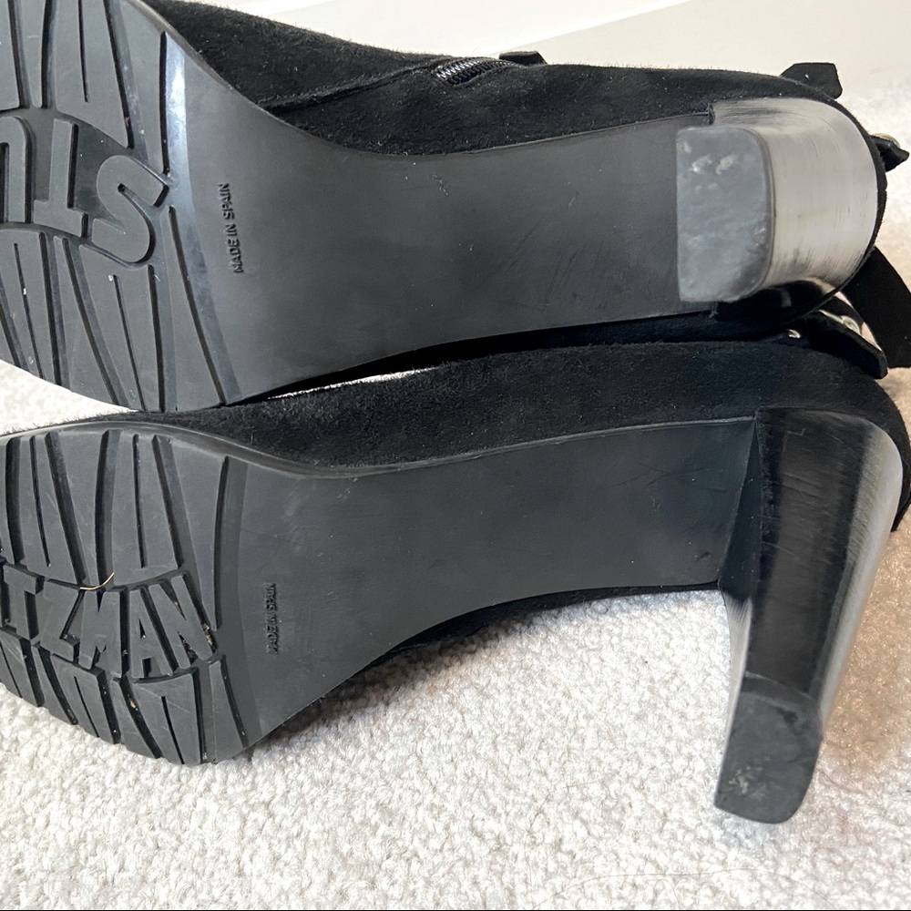 STUART WEITZMAN Women’s Ankle Black Leather Boots - Size: 38.5 - Picture 13 of 16